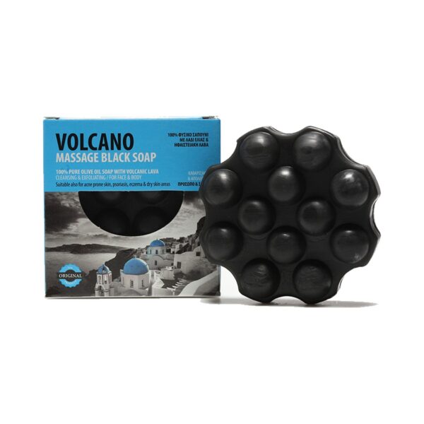 Черен ексфолиращ сапун с вулканична лава Santo Volcano Spa Black Soap 110 g