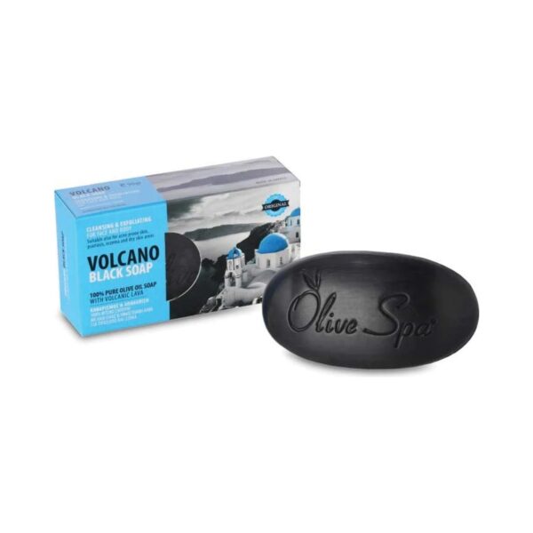 Черен ексфолиращ сапун с вулканична лава Santo Volcano Spa Black Soap 90 g