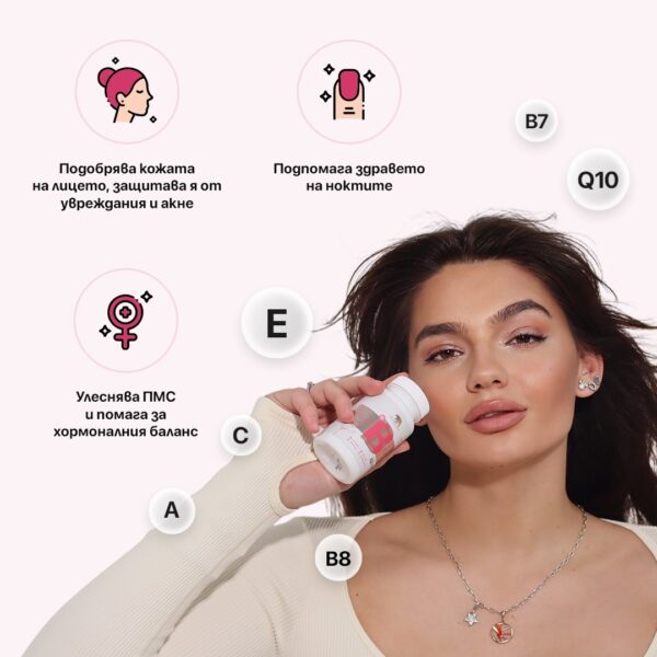 Хранителна добавка The Green Bear Beauty Hair – витамини за коса, 60 таблетки