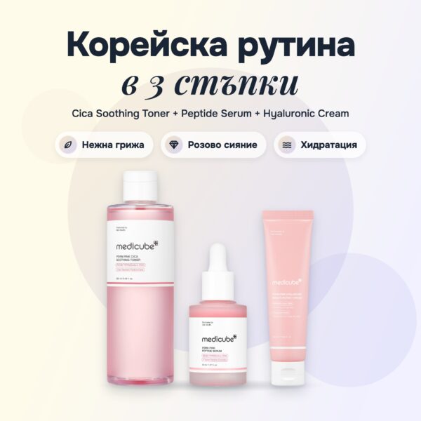 Комплект PDRN Pink Glow Medicube: тонер, серум и крем