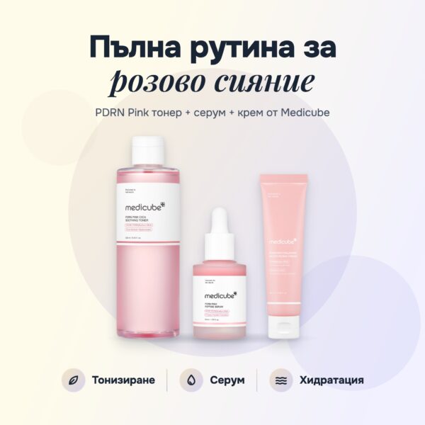 Комплект PDRN Pink Glow Medicube: тонер, серум и крем