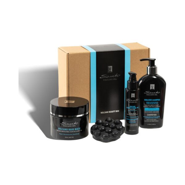 Комплект Santo Volcano Spa Beauty Box – шампоан, маска, серум-олио и черен сапун