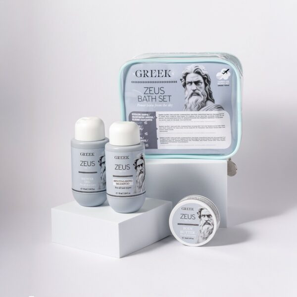 Комплект за баня и тяло Olive Spa Mythology Zeus – шампоан, душ гел и масло за тяло