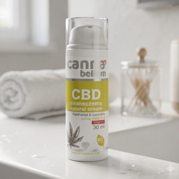 Крем за лице и шия за суха, чувствителна кожа с CBD cannabellum CBD canneczema face and neck cream, 30 ml