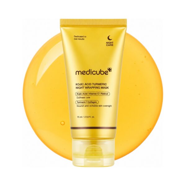 Medicube Kojic Acid Turmeric Night Wrapping Mask 75 мл – нощна маска за лице с койева киселина и куркума