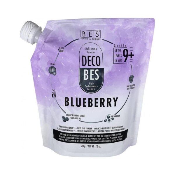 Обезцветяваща пудра с анти-жълт ефект BES Deco BES Blueberry Dust Free 500 g