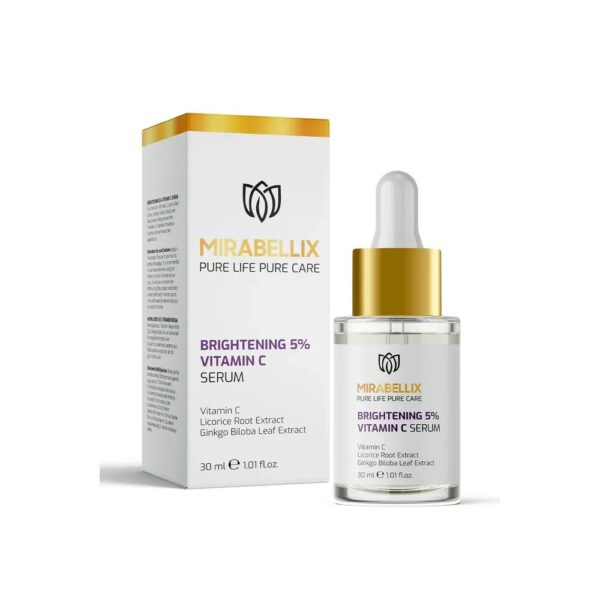 Озаряващ серум с 5% витамин C Mirabellix, 30 ml