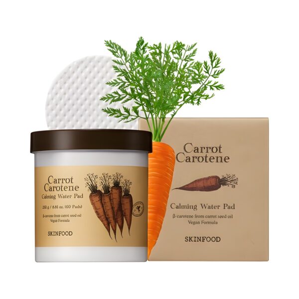 Тонер падове SKINFOOD Carrot Carotene Calming Water Pad, 60 бр.
