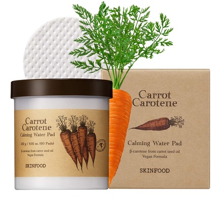 Тонер падове SKINFOOD Carrot Carotene Calming Water Pad, 60 бр.