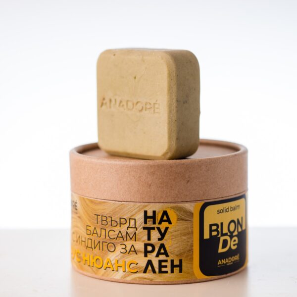 Твърд балсам за руса коса против оранжев оттенък ANADORÉ Natural Balme Blonde 80 g